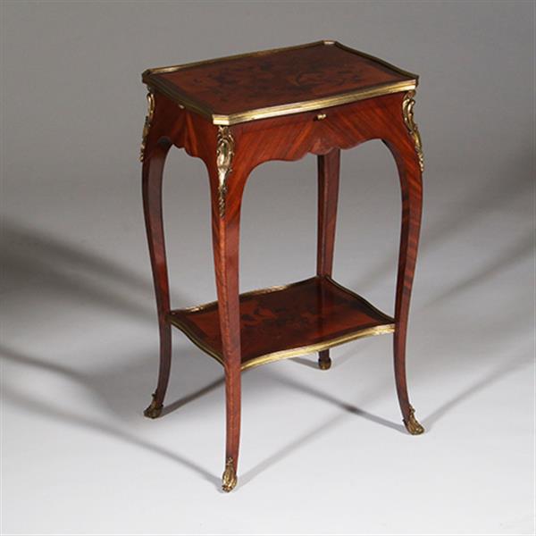 Grote foto bijzettafel verguld brons en inlegwerk alexander chevrie gemerkt no.322165 antiek en kunst stoelen en banken
