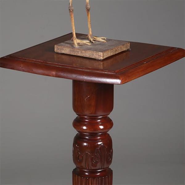 Grote foto stel van 2 gedraaide mahoniehouten zuilen met vierkante bladen no.332420 antiek en kunst stoelen en banken