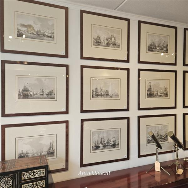 Grote foto serie van 24 litho zeeslagen getekend door p.j. schotel uitgave buffa amsterdam prachtig identi antiek en kunst overige in antiek gebruiksvoorwerpen