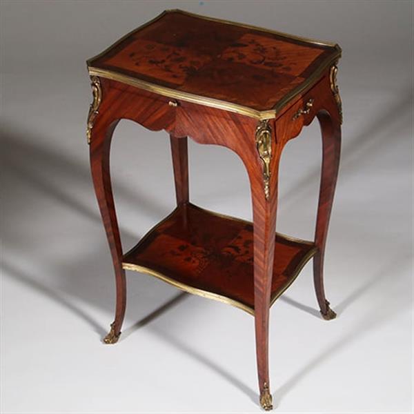 Grote foto bijzettafel verguld brons en inlegwerk alexander chevrie gemerkt no.322165 antiek en kunst stoelen en banken