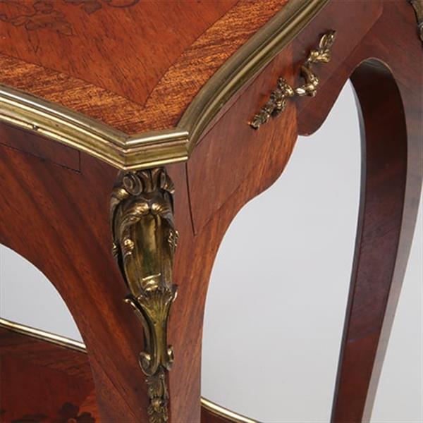 Grote foto bijzettafel verguld brons en inlegwerk alexander chevrie gemerkt no.322165 antiek en kunst stoelen en banken