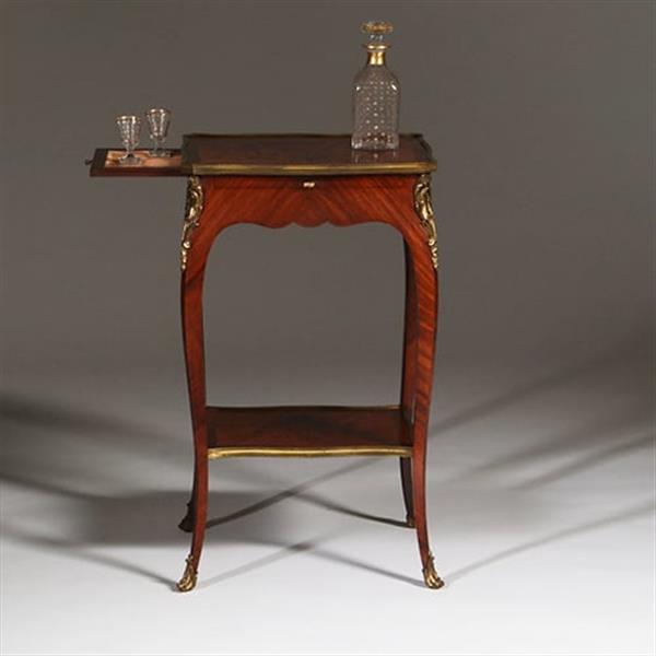 Grote foto bijzettafel verguld brons en inlegwerk alexander chevrie gemerkt no.322165 antiek en kunst stoelen en banken