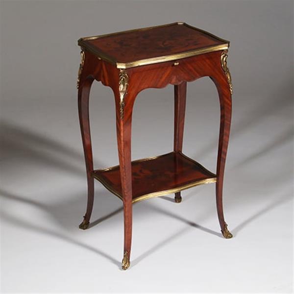 Grote foto bijzettafel verguld brons en inlegwerk alexander chevrie gemerkt no.322165 antiek en kunst stoelen en banken