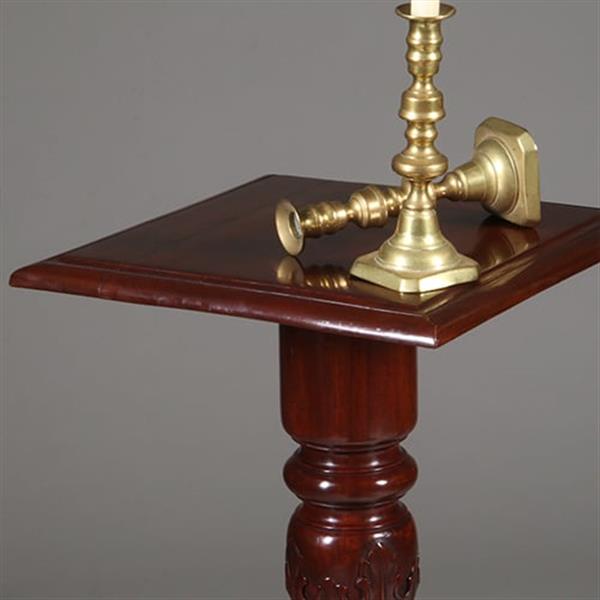 Grote foto stel van 2 gedraaide mahoniehouten zuilen met vierkante bladen no.332420 antiek en kunst stoelen en banken