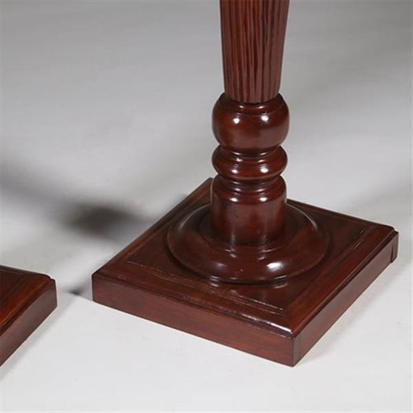 Grote foto stel van 2 gedraaide mahoniehouten zuilen met vierkante bladen no.332420 antiek en kunst stoelen en banken