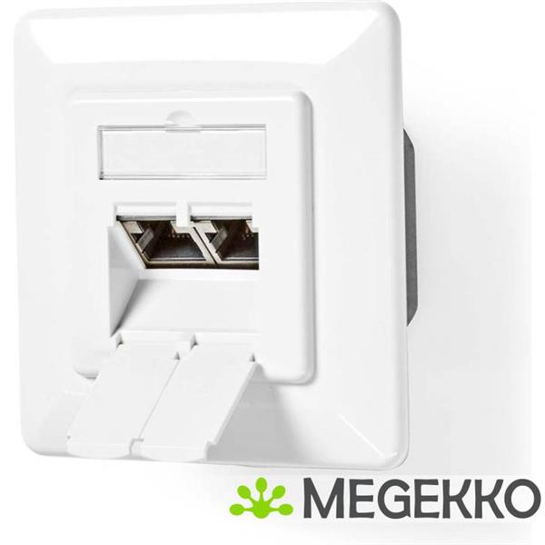 Grote foto nedis netwerk wanddoos inbouw 2 poort en cat7 computers en software netwerkkaarten routers en switches