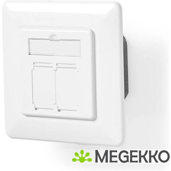 Grote foto nedis netwerk wanddoos inbouw 2 poort en cat7 computers en software netwerkkaarten routers en switches