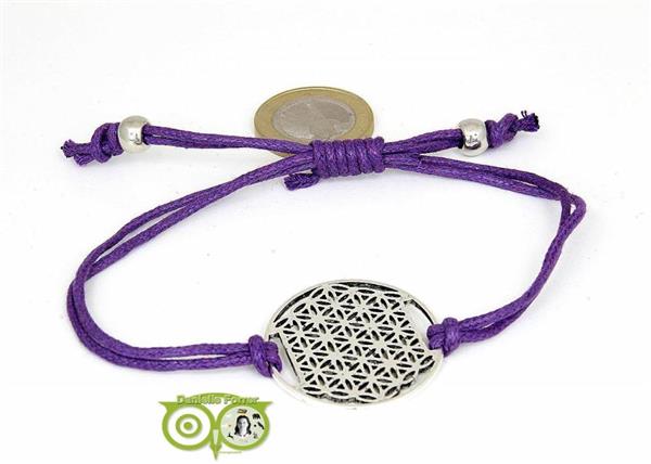 Grote foto armbandje flower of life aan koordje paars verzamelen overige verzamelingen
