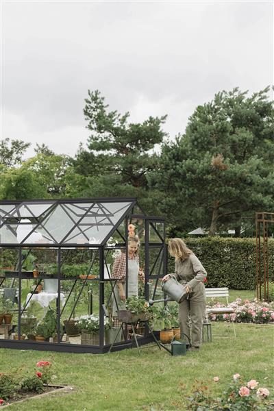 Grote foto nieuw tuinkas mary iv zwart vg 3mm tuin en terras tuinhuisjes en blokhutten