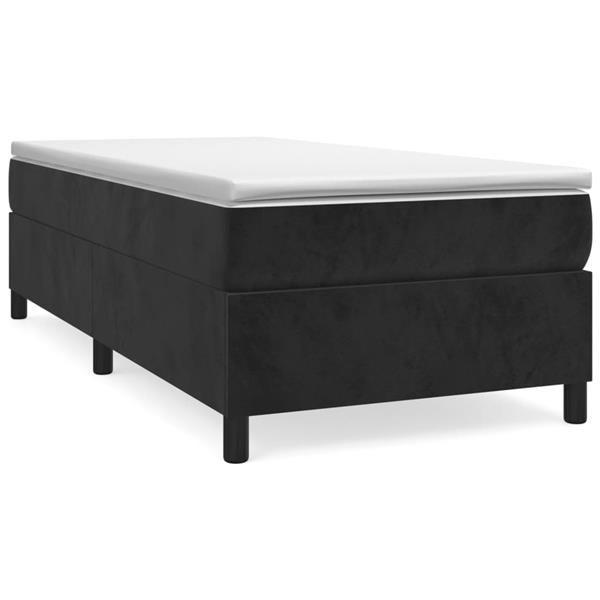 Grote foto vidaxl boxspring bed fluweel zwart 90x200 cm antiek en kunst stoelen en banken