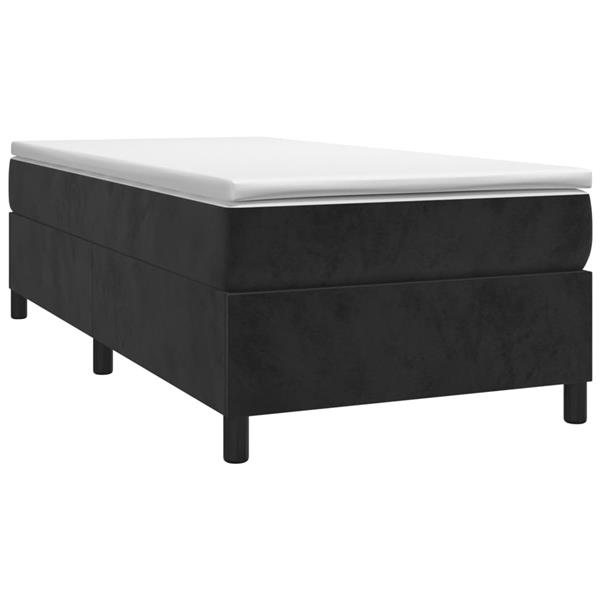 Grote foto vidaxl boxspring bed fluweel zwart 90x200 cm antiek en kunst stoelen en banken