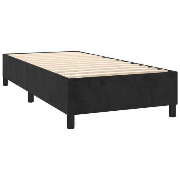 Grote foto vidaxl boxspring bed fluweel zwart 90x200 cm antiek en kunst stoelen en banken