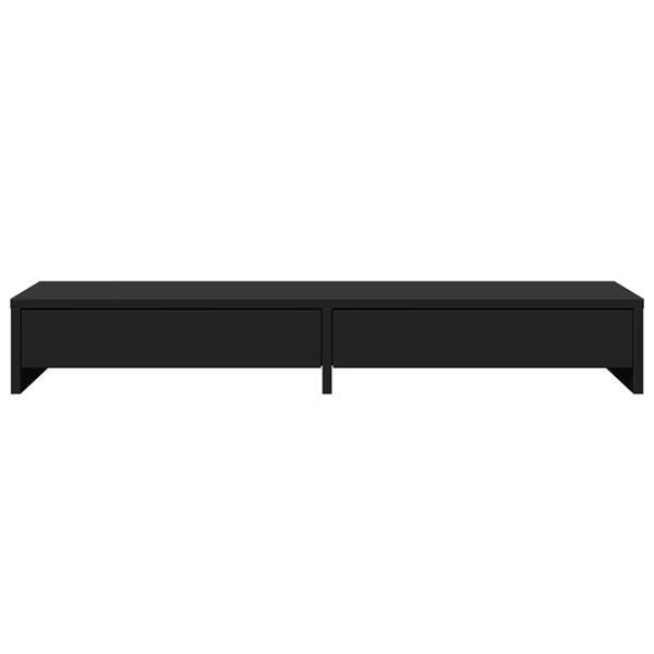 Grote foto vidaxl monitorstandaard met lades 100x27x15 cm bewerkt hout zwart computers en software overige computers en software