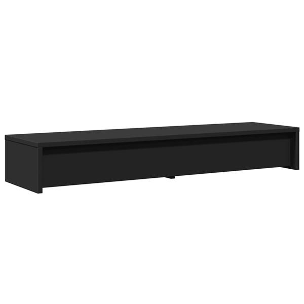 Grote foto vidaxl monitorstandaard met lades 100x27x15 cm bewerkt hout zwart computers en software overige computers en software