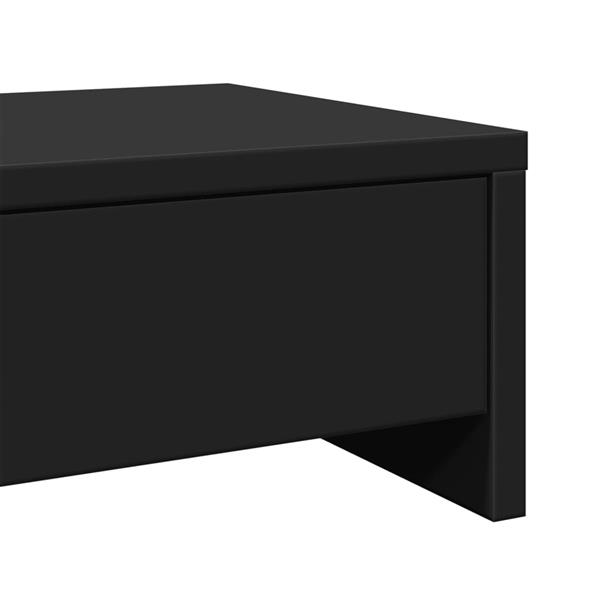 Grote foto vidaxl monitorstandaard met lades 100x27x15 cm bewerkt hout zwart computers en software overige computers en software