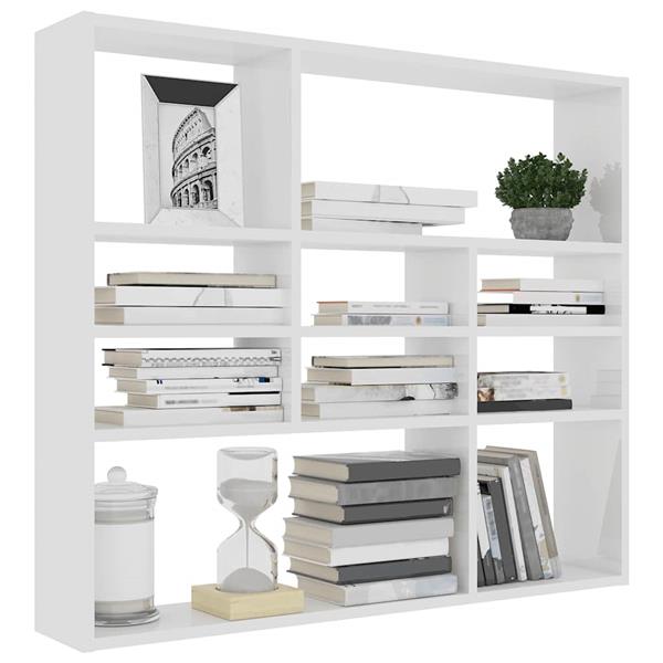 Grote foto vidaxl wandschap 90x16x78 cm bewerkt hout wit huis en inrichting woningdecoratie