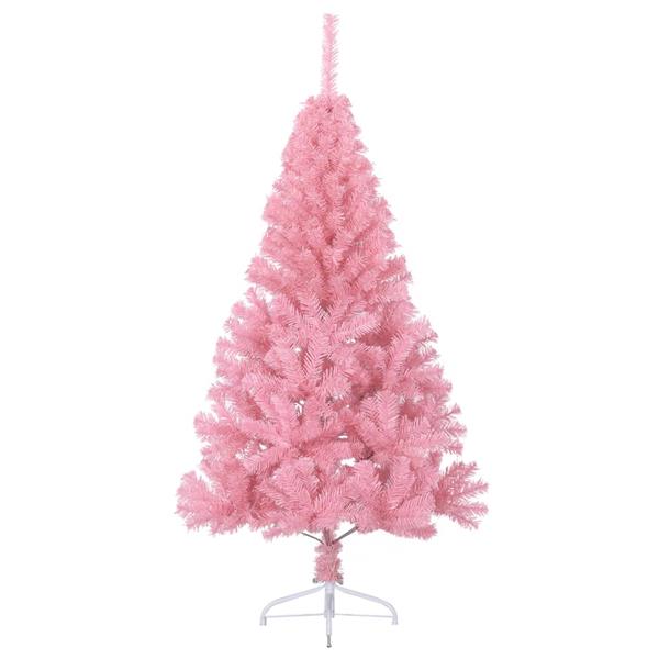 Grote foto vidaxl kunstkerstboom met standaard half 150 cm pvc roze diversen overige diversen