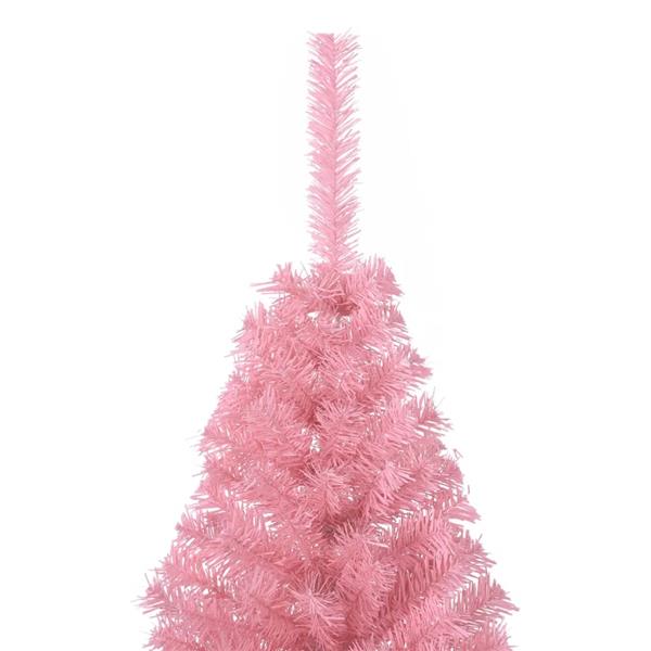 Grote foto vidaxl kunstkerstboom met standaard half 150 cm pvc roze diversen overige diversen