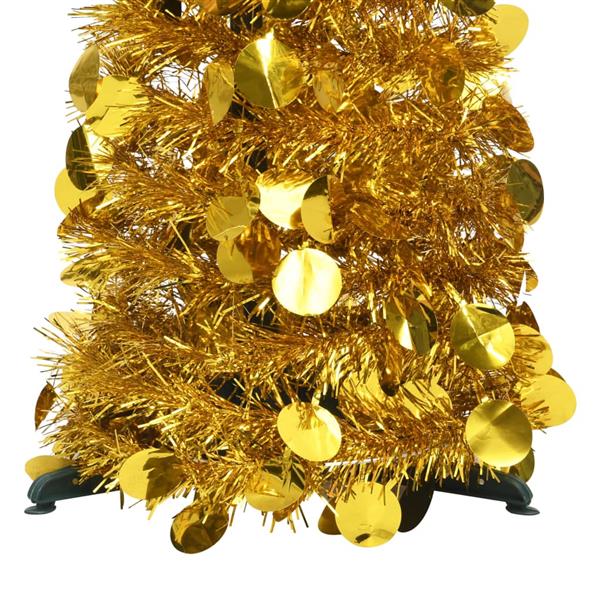 Grote foto vidaxl kunstkerstboom pop up 150 cm pet goudkleurig diversen overige diversen