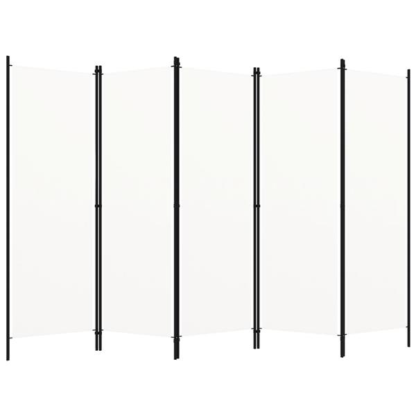 Grote foto vidaxl kamerscherm met 5 panelen 250x180 cm wit huis en inrichting overige huis en inrichting