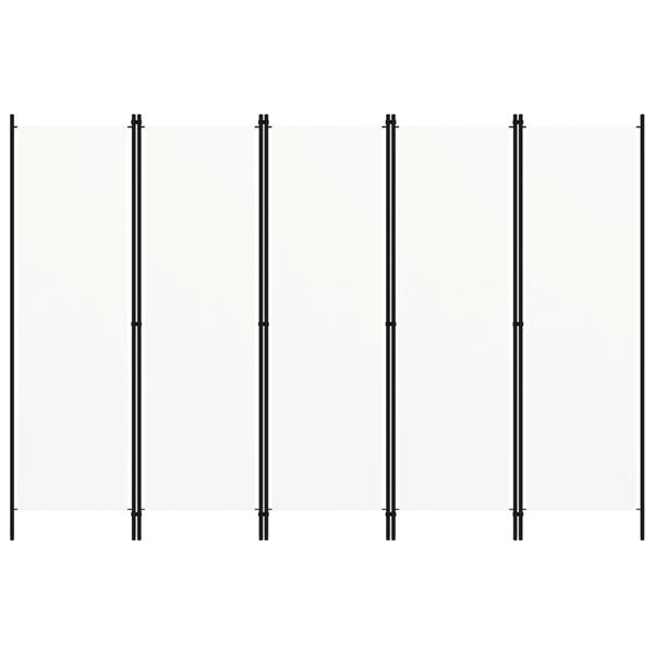 Grote foto vidaxl kamerscherm met 5 panelen 250x180 cm wit huis en inrichting overige huis en inrichting