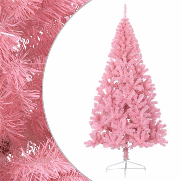 Grote foto vidaxl kunstkerstboom met standaard half 240 cm pvc roze diversen overige diversen
