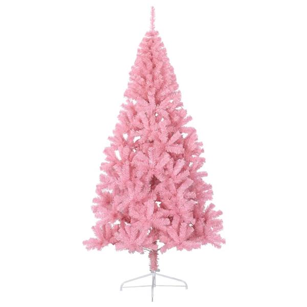 Grote foto vidaxl kunstkerstboom met standaard half 240 cm pvc roze diversen overige diversen