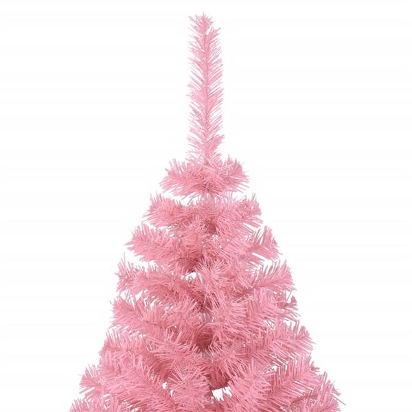 Grote foto vidaxl kunstkerstboom met standaard half 240 cm pvc roze diversen overige diversen