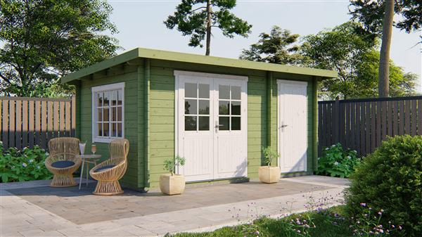 Grote foto blokhut tuinhuis santander 34 mm vuren tuin en terras tuinhuisjes en blokhutten