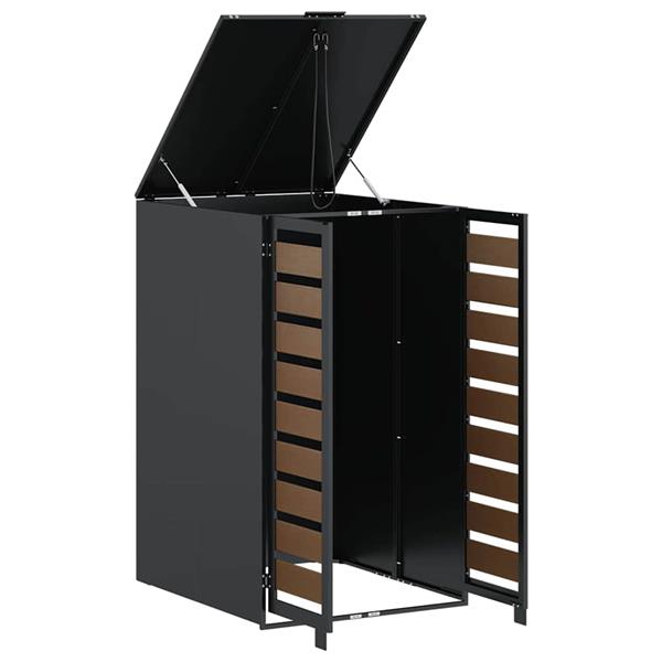 Grote foto vidaxl afvalcontaineropslag met gasliftdeksel voor 240l container tuin en terras overige tuin en terras