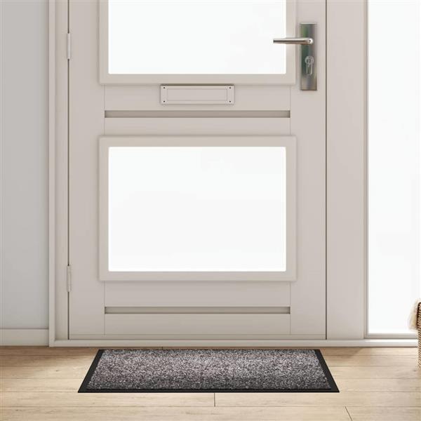 Grote foto vidaxl deurmat lichtgrijs 60 x 40 x 1.2 cm teddy stof tuin en terras overige tuin en terras