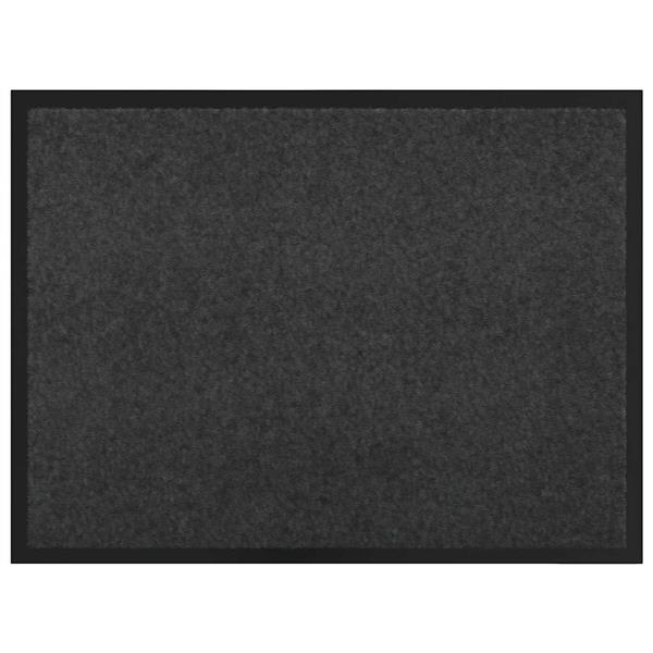 Grote foto vidaxl deurmat antraciet 60 x 40 x 1.2 cm teddy stof tuin en terras overige tuin en terras
