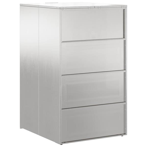 Grote foto vidaxl afvalcontaineropslag met gasliftdeksel voor 240l container tuin en terras overige tuin en terras