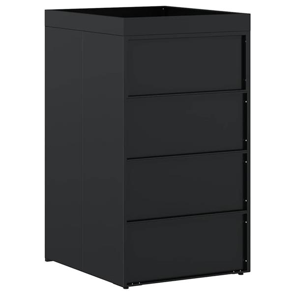 Grote foto vidaxl zwenkwagen opslag met plantenbakdak voor enkel 240l bak zwart tuin en terras overige tuin en terras