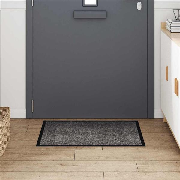 Grote foto vidaxl deurmat lichtgrijs 60 x 40 x 1.2 cm teddy stof tuin en terras overige tuin en terras