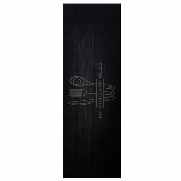 Grote foto vidaxl keuken vloerkleed zwart 180 x 60 cm fluweel tuin en terras overige tuin en terras