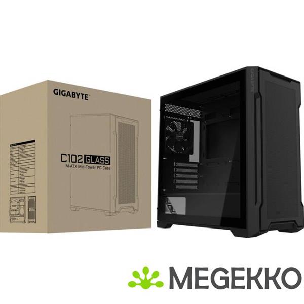 Grote foto gigabyte c102 glass black computers en software behuizingen en kasten