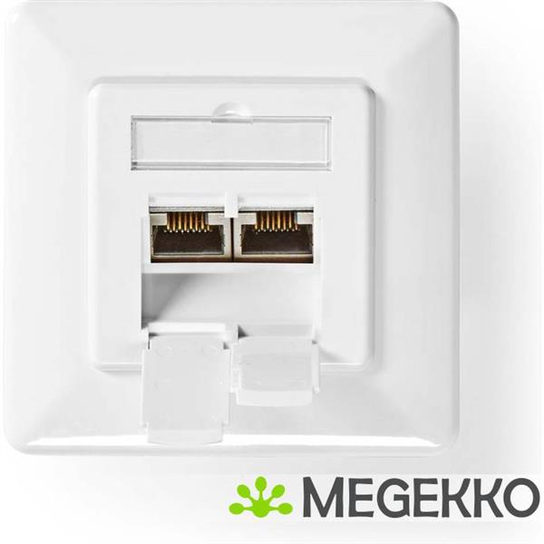 Grote foto nedis netwerk wanddoos inbouw 2 poort en cat7 computers en software netwerkkaarten routers en switches