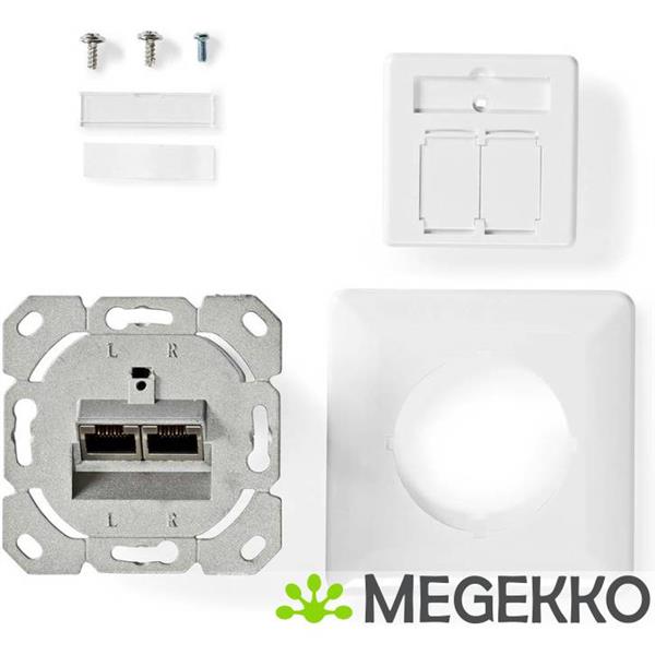 Grote foto nedis netwerk wanddoos inbouw 2 poort en cat7 computers en software netwerkkaarten routers en switches