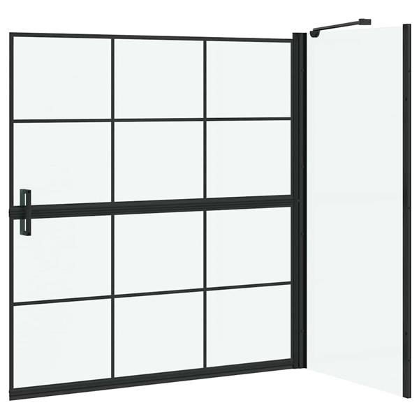 Grote foto vidaxl bad douchescreen zwart en transparant 116 x 68 x 128 cm doe het zelf en verbouw sanitair