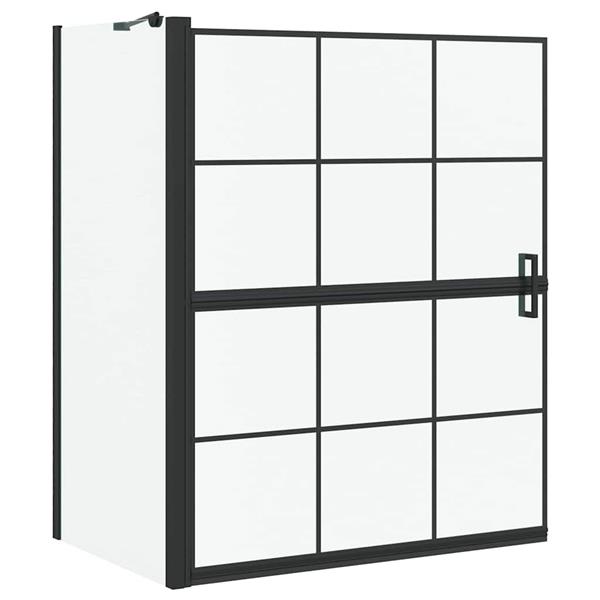 Grote foto vidaxl bad douchescreen zwart en transparant 116 x 68 x 128 cm doe het zelf en verbouw sanitair