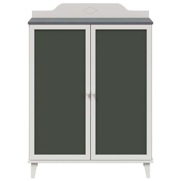 Grote foto vidaxl dressoir met krijtbord grijs en wit 80 x 40 x 110 cm huis en inrichting overige