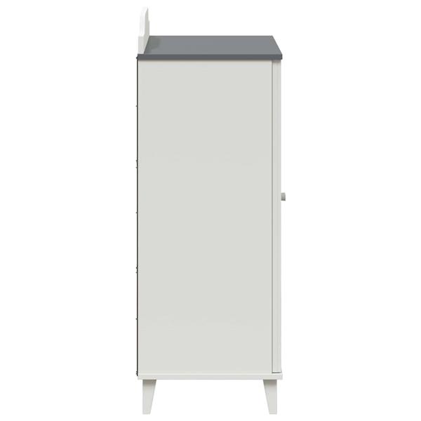 Grote foto vidaxl dressoir met krijtbord grijs en wit 80 x 40 x 110 cm huis en inrichting overige