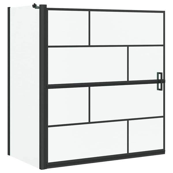 Grote foto vidaxl bad douchescreen zwart en transparant 116 x 68 x 128 cm doe het zelf en verbouw sanitair