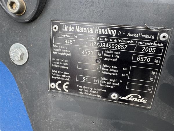 Grote foto linde h45t duplo 400 freelift sideshift 4e functie lpg 2005 agrarisch heftrucks