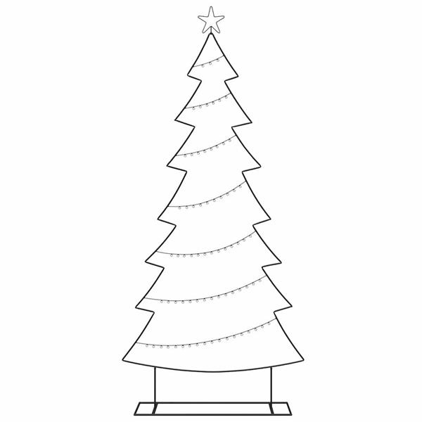 Grote foto vidaxl metalen kerstboom met standaard zwart 210 cm staal diversen overige diversen