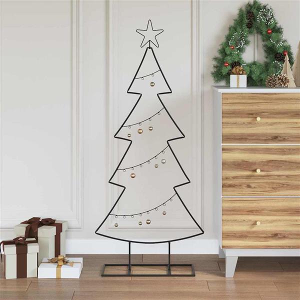 Grote foto vidaxl metalen kerstboom met standaard zwart 125 cm staal diversen overige diversen