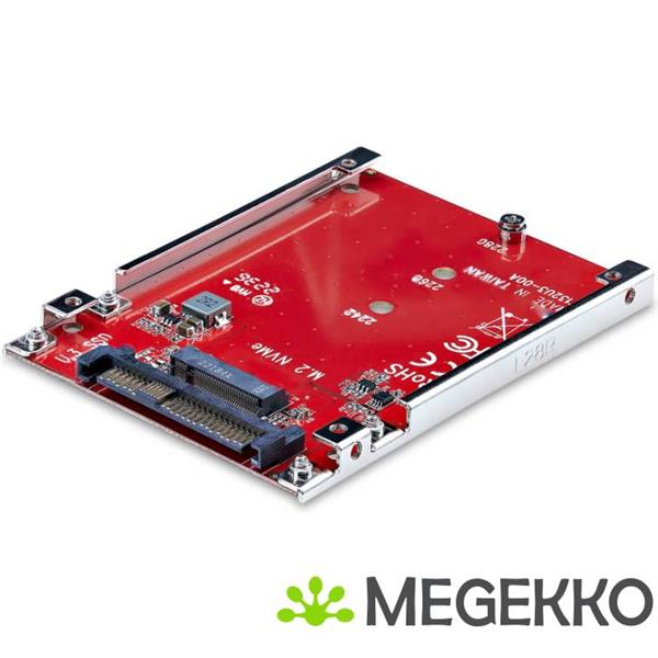 Grote foto startech.com m.2 naar u.3 adapter voor m.2 nvme ssds pcie m.2 schijf naar 2.5inch u.3 sff ta 1001 computers en software overige computers en software