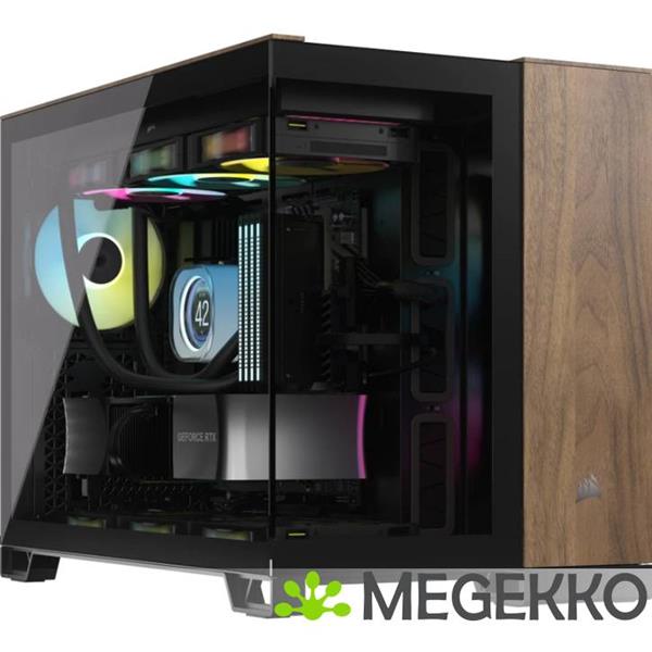 Grote foto corsair 2500x micro tower behuizing zwart walnoot computers en software behuizingen en kasten