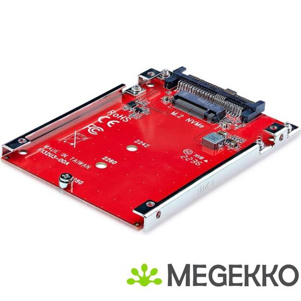 Grote foto startech.com m.2 naar u.3 adapter voor m.2 nvme ssds pcie m.2 schijf naar 2.5inch u.3 sff ta 1001 computers en software harde schijven